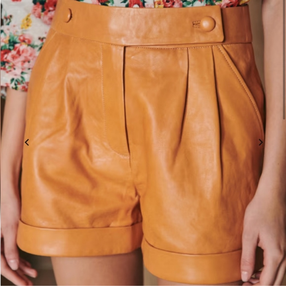 Sezane leather shorts